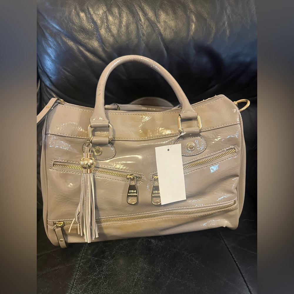 Steve Madden Elegant Taupe Leather Handbag